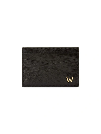 Wolf W Leather Cardholder In Black