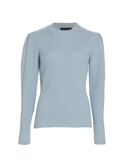 Saks Fifth Avenue Collection Rib-knit Wool-blend Sweater In Ashley Blue