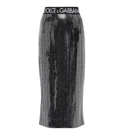 Dolce & Gabbana Embellished Midi Skirt In Black