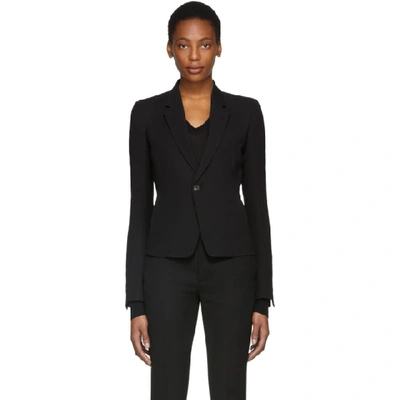 Rick Owens Black Short Blazer In 09 Black