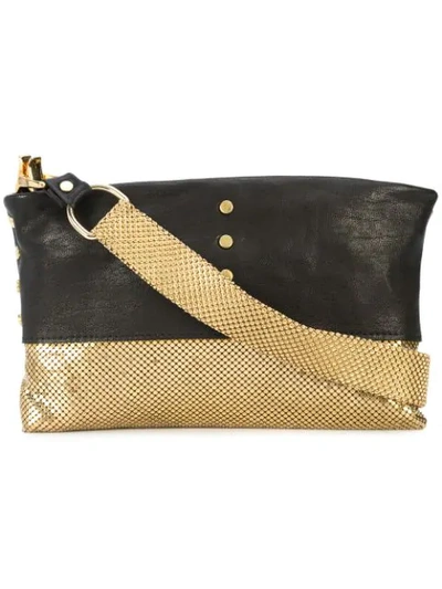 Laura B Studded Baguette Clutch In Brown