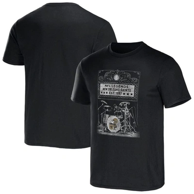 Nfl X Darius Rucker Collection By Fanatics Black New Orleans Saints Band T-shirt