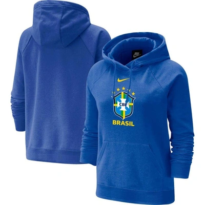 Nike Royal Brazil National Team Varsity Raglan Tri-blend Pullover Hoodie