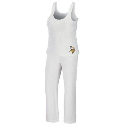 Wear By Erin Andrews Cream Minnesota Vikings Plus Size Cozy Scoop Neck Tank Top & Pants Set