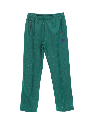 Needles Spot-jacquard Jersey Track Pants In Green