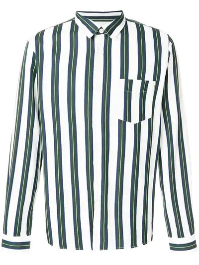 Apc Alexis Striped Cotton Shirt In White