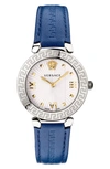 Versace Women's 36mm Stainless Steel & Leather Strap Watch In Sapphire