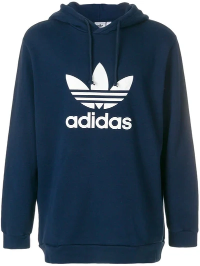 Adidas Originals Adicolor Hoodie With Trefoil Logo In Navy Cx1900 - Navy In Blue