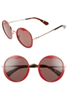 Kate Spade Rosaria 53mm Heart Cutout Lens Sunglasses - Matte Red/ Havana/ Burgundy