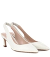 Stuart Weitzman Hayday Leather Slingback Pumps In White