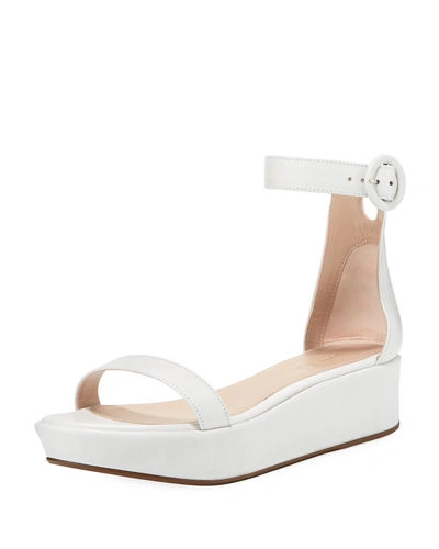 Stuart Weitzman Capri Wedge Platform Sandals In Off White