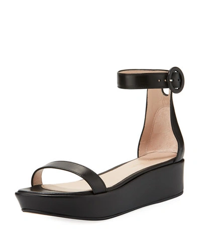 Stuart Weitzman Capri Wedge Platform Sandal In Nero