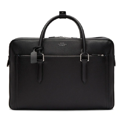 Smythson Burlington Leather Holdall In Black