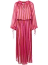 Msgm Billowing Striped Dress - Pink