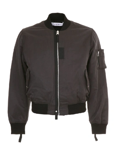Jw Anderson Bomber Jacket With Patch In Blush (black)