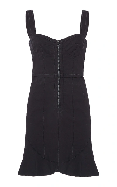 Isabel Marant Jayme Cotton-blend Stretch-crepe Mini Dress In Black