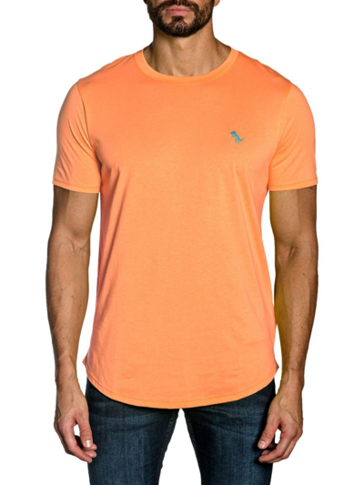 Jared Lang Peruvian Cotton Dino Logo T-shirt In Orange