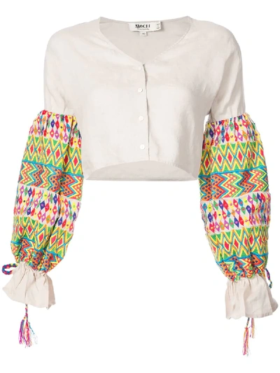 All Things Mochi Christina Embroidered Top In Multi