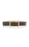 Elie Saab Low Waist Leather Belt In Black