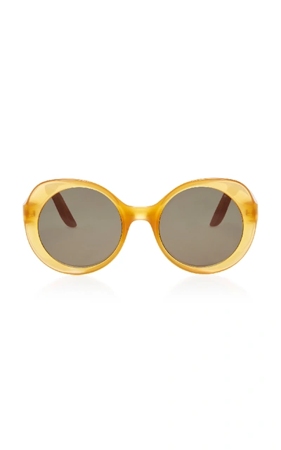 Lapima Carlota Oversized Round-frame Sunglasses  In Orange
