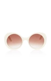 Lapima Carlota Oversized Round-frame Sunglasses  In Neutral