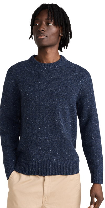 Alex Mill Donegal Merino Wool-blend Jumper In Navy