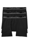Calvin Klein 3-pack Comfort Microfiber Boxer Briefs In Black