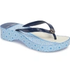 Tory Burch Cutout Wedge Flip Flop In Navy/ Sunny Blue