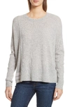 Atm Anthony Thomas Melillo Crewneck Cashmere Schoolboy Sweater In Heather Gray
