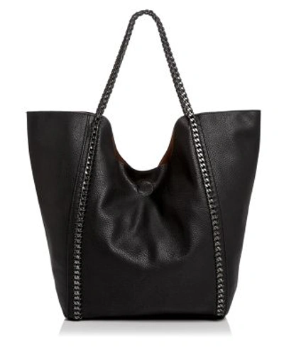 Street Level Chain Link Trim Large Tote In Black/silver