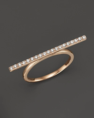 Bloomingdale's Diamond Bar Ring In 14k Rose Gold, .19 Ct. T.w. - 100% Exclusive In White/rose