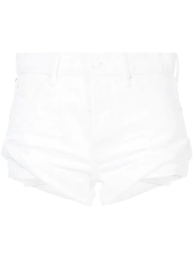 Alexander Wang T T By Alexander Wang Hike Cuffed Denim Shorts In White