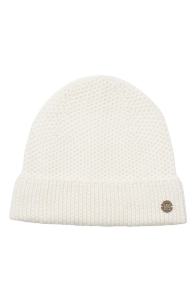 Bruno Magli Honeycomb Knit Cashmere Beanie In Ivory