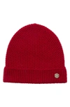 Bruno Magli Honeycomb Knit Cashmere Beanie In Red