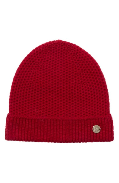 Bruno Magli Honeycomb Knit Cashmere Beanie In Red