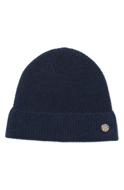 Bruno Magli Honeycomb Knit Cashmere Beanie In Navy