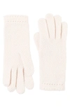 Bruno Magli Cashmere Honeycomb Knit Gloves In Ivory