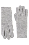 Bruno Magli Cashmere Honeycomb Knit Gloves In Grey