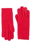 Bruno Magli Cashmere Honeycomb Knit Gloves In Red