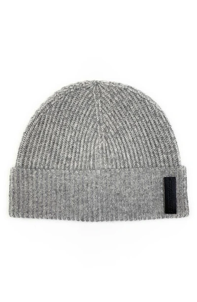 Bruno Magli Cashmere Ribbed Cuff Beanie In Grey