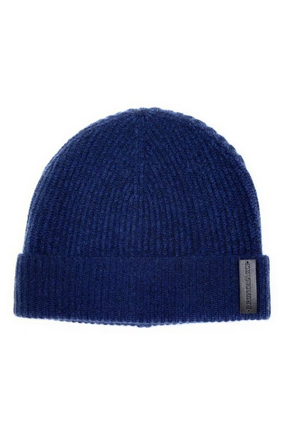 Bruno Magli Cashmere Ribbed Cuff Beanie In Navy