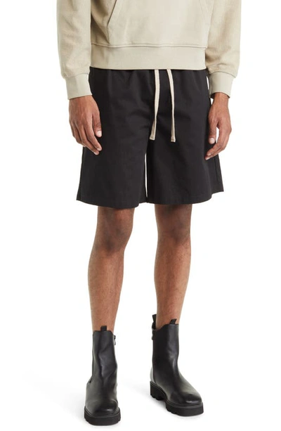 Frame Cotton Drawstring Shorts In Noir
