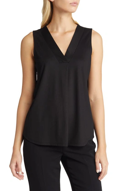 Anne Klein Harmony Pleat Neck Shell In Anne Black