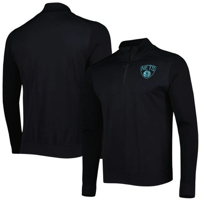 Levelwear Black Brooklyn Nets Nano Engineered Knit Fabric Quarter-zip Jacket