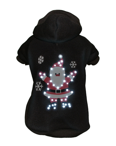 Pet Life Led Lighting Juggling Santa Hooded Sweater