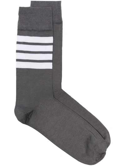 Thom Browne Grey 4-bar Stripe Socks In Medium Grey