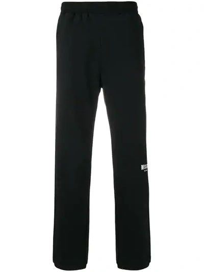 Msgm Branded Track Trousers In Black