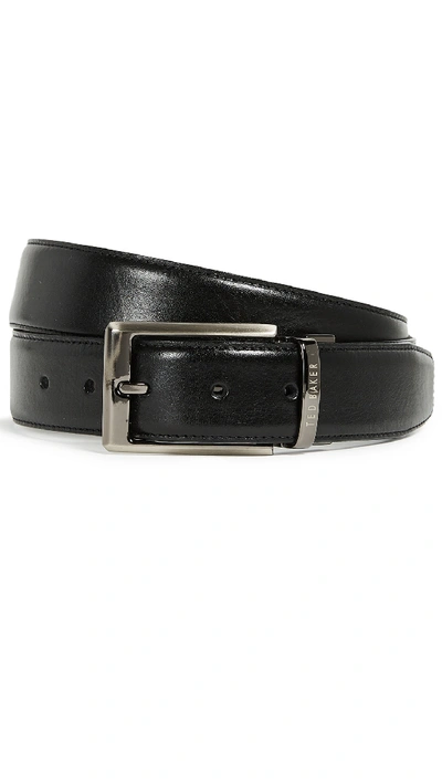 Ted Baker Revell Leather Belt In Black