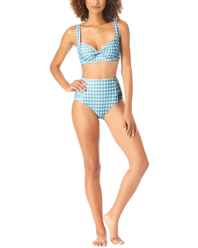 Anne Cole Twist Front Bikini Top In Blue