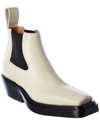 Bottega Veneta The Lean Leather Boot In White